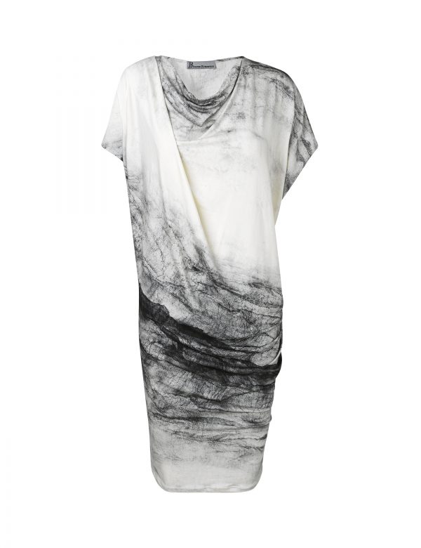 Anja dress with grey white cracks by Johanne Rubinstein